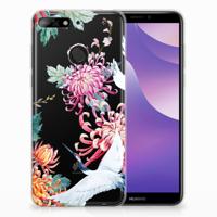 Huawei Y6 (2018) TPU Hoesje Bird Flowers