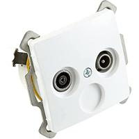 Kopp Parijs antennestopcontact, TV/RF, enkele en doorgangsdoos voor kabeltelevisie, individuele en gemeenschappelijke installaties, IP20, arctisch wit, 921302089