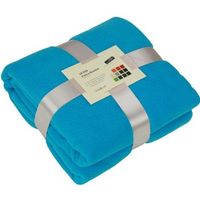 Fleece woondeken/woonplaid turquoise 130 x 170 cm   - - thumbnail