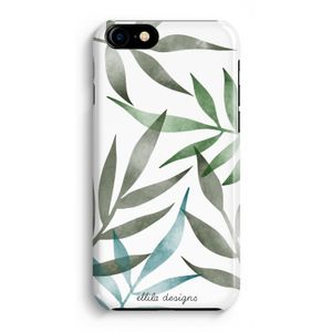 Tropical watercolor leaves: iPhone 8 Volledig Geprint Hoesje