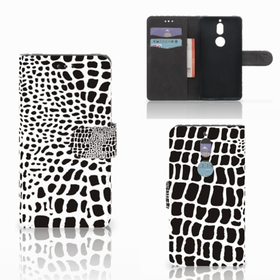 Nokia 7 Telefoonhoesje met Pasjes Slangenprint Nokia 7 Telefoonhoesje met Pasjes Slangenprint