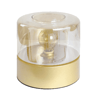 Tafellamp Veneto goud + amber glas Tafellamp Veneto goud + amber glas