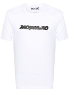 Moschino t-shirt en coton mélangé à logo imprimé - Blanc