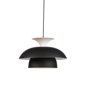 QAZQA Moderne ronde hanglamp zwart met wit 3-laags - Titus