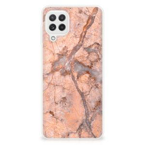 Samsung Galaxy A22 4G | M22 TPU Siliconen Hoesje Marmer Oranje