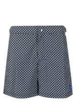 Alexander McQueen short de bain à imprimé tête de mort - Bleu - thumbnail