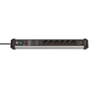 Premium-Protect-Line 60.000A stekkerdoos met overspanningsbeveiliging en USB 6-voudig 3m H05VV-F 3G1