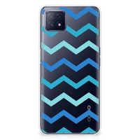 OPPO A53 5G | OPPO A73 5G TPU bumper Zigzag Blauw - thumbnail