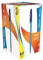 Paper Mate balpen InkJoy 100 met dop, blauw, doos 80 + 20 gratis - thumbnail