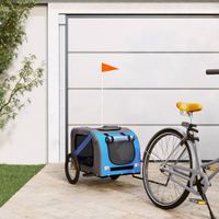 Hondenfietstrailer oxford stof en ijzer blauw en grijs