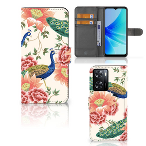 Telefoonhoesje met Pasjes voor PPO A57 | A57s | A77 4G Pink Peacock