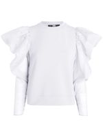 Karl Lagerfeld sweat en coton à manches bouffantes - Blanc