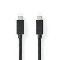 NEDIS USB-kabel | USB 3.2 Gen 2x2 | USB-C™ stekker | USB-C™ stekker | 100 W | 4K @60Hz | 20 Gbps | Vernikkeld | 2,00 m | rond | PVC | Zwart | Box