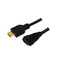 LogiLink CH0059 HDMI-kabel HDMI Verlengkabel HDMI-A-stekker, HDMI-A-bus 1.00 m Zwart 4K UHD - thumbnail