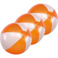 10x Opblaasbare strandballen oranje/wit 28 cm speelgoed