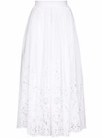 Chloé jupe évasée en broderie anglaise - Blanc