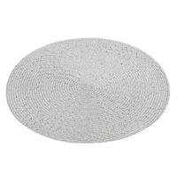 1x Ronde placemats/onderleggers zilver met glitter 38 cm