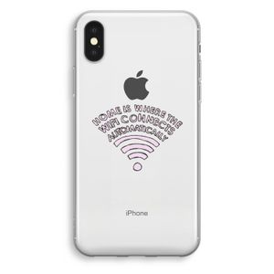 Home Is Where The Wifi Is: iPhone X Transparant Hoesje