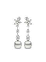 Yoko London boucles d'oreilles en or blanc 18ct serties de diamants et de perles des mers du sud - Argent - thumbnail