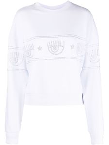 Chiara Ferragni sweat en coton à motif Eyelike - Blanc