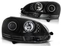 Tuning-Tec Koplampen dual halo rims voor VW GOLF 5 10 03-09 ANGEL EYES CCFL ZWART