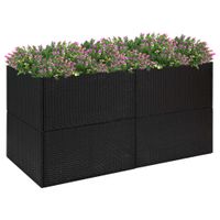 Plantenbak 157x80x80 cm poly rattan zwart - thumbnail