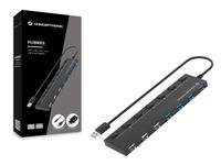 Conceptronic HUBBIES09BP interface hub USB 3.2 Gen 1 (3.1 Gen 1) Type-A 5000 Mbit/s Zwart - thumbnail