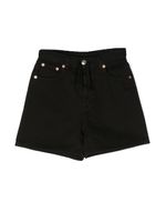 MM6 Maison Margiela Kids short droit à taille à lien de resserrage - Noir - thumbnail