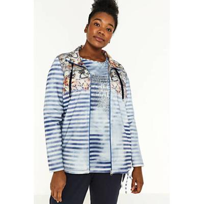 No Secret gestreept vest blauw/wit/zwart