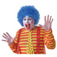 Voordelige blauwe clownspruik voor volwassenen - thumbnail