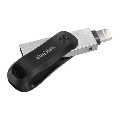SanDisk iXpand™ Flash Drive Go USB-stick smartphone/tablet Zwart, Zilver 128 GB USB 3.2 Gen 1 (USB 3.0), Apple Lightning