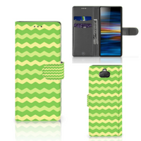 Sony Xperia 10 Telefoon Hoesje Waves Green - thumbnail