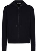 Dolce & Gabbana hoodie en maille à fermeture zippée - Bleu