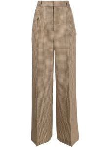 MSGM pantalon palazzo à carreaux - Marron