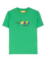 Off-White Kids t-shirt en coton à logo imprimé - Vert