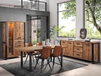 Complete eetkamer set ONNIX 200 cm tropix hout - thumbnail