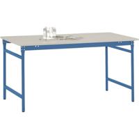 Manuflex BB3041.5007 Bijzettafel basis stationair met melamine tafelblad in stralend blauw RAL 5007, bxdxh: 1250 x 800 x 780 mm Stralend blauw (RAL 5007)