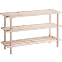 Zeller Houten schoenenkast/schoenenrek 3-laags - 80 x 26 x 49 cm - Schoenen opbergers/opbergen