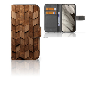 Book Style Case voor Google Pixel 8 Wooden Cubes