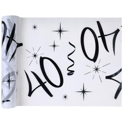 Tafelloper 40 jaar zwart wit stof 5 meter