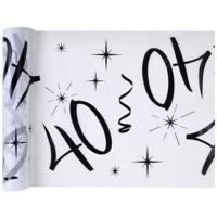 Tafelloper 40 jaar zwart wit stof 5 meter