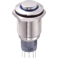 TRU COMPONENTS 701860 LAS2GQH-11ZE/B/12V/N/P Vandalismebestendige drukschakelaar 250 V/AC 3 A 1x aan/aan Continu Blauw 1 stuk(s) - thumbnail