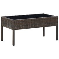 Tuintafel 75x40x37 cm poly rattan bruin - thumbnail