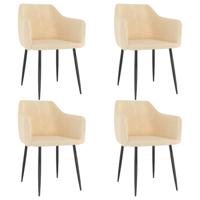 vidaXL Eetkamerstoelen 4 st fluweel crèmekleurig