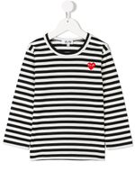 Comme Des Garçons Play Kids top rayé - Noir