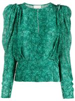 ISABEL MARANT blouse Zarga à imprimé velours - Vert