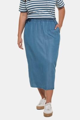 Ulla Popken Rok, A-lijn, elastische band, lyocell - Grote Maten