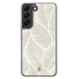 Samsung Galaxy S22 hybride hoesje - Palmy leaves beige