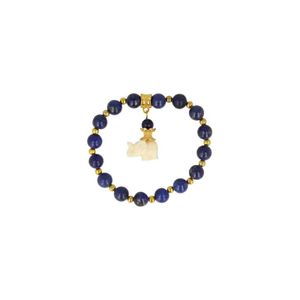 Edelsteen Armband Lapis Lazuli met Olifant (Bijgekleurd)