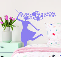 Silhouet stickers lente vrouw